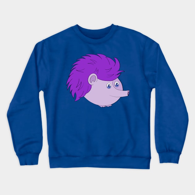 Purple Hedgehog Crewneck Sweatshirt by DiegoCarvalho
